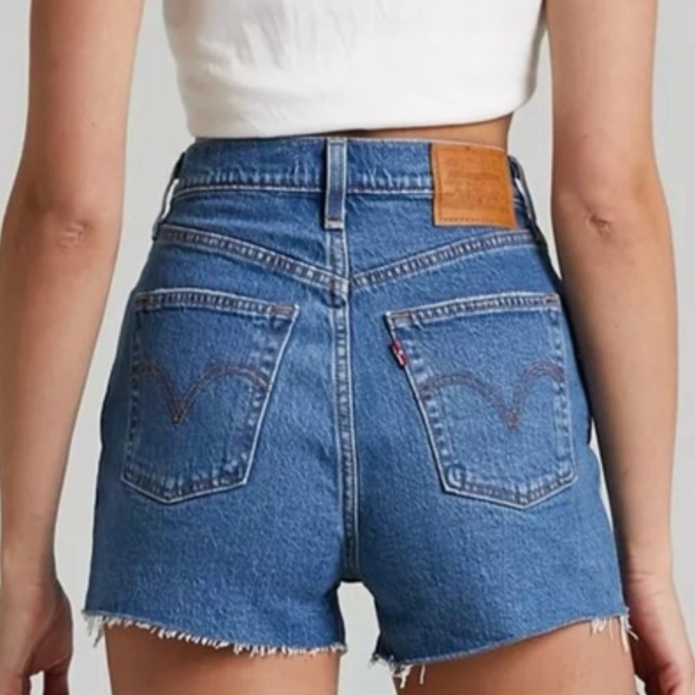 Levi's Blue High Waist Denim Shorts